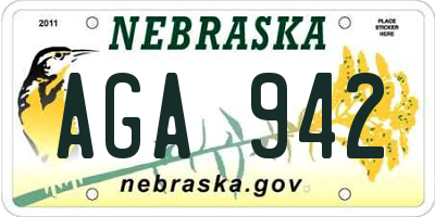 NE license plate AGA942