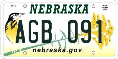 NE license plate AGB091