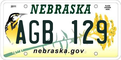 NE license plate AGB129