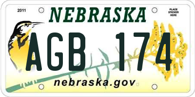NE license plate AGB174