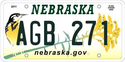 NE license plate AGB271