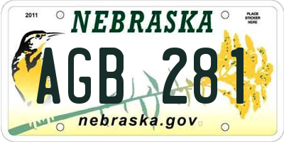 NE license plate AGB281
