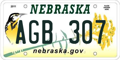 NE license plate AGB307