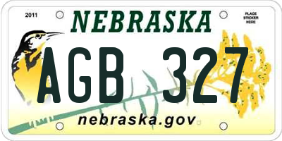 NE license plate AGB327