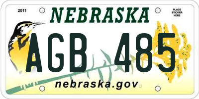 NE license plate AGB485