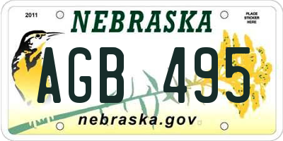 NE license plate AGB495