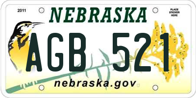 NE license plate AGB521