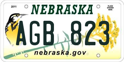 NE license plate AGB823