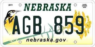 NE license plate AGB859