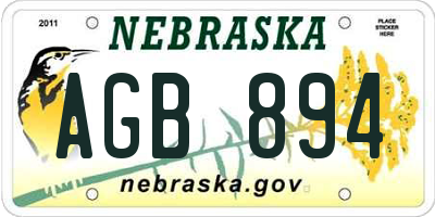 NE license plate AGB894