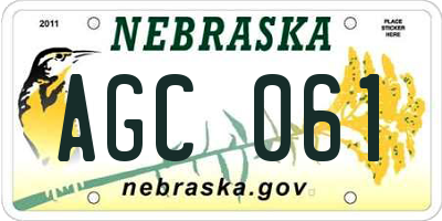 NE license plate AGC061