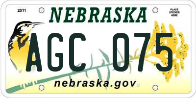 NE license plate AGC075