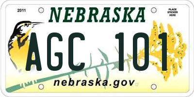 NE license plate AGC101
