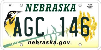 NE license plate AGC146