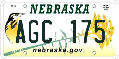 NE license plate AGC175