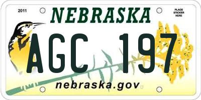 NE license plate AGC197