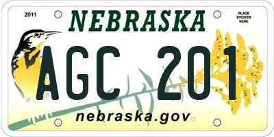 NE license plate AGC201