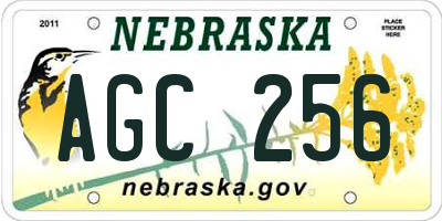 NE license plate AGC256