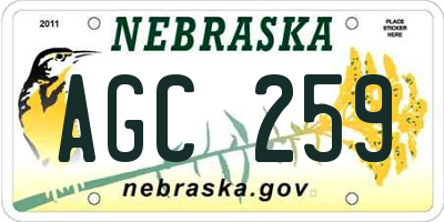 NE license plate AGC259