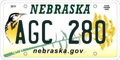 NE license plate AGC280
