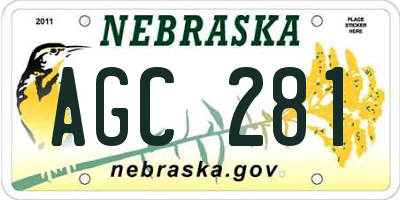 NE license plate AGC281