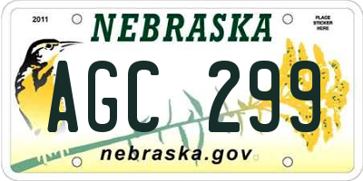 NE license plate AGC299