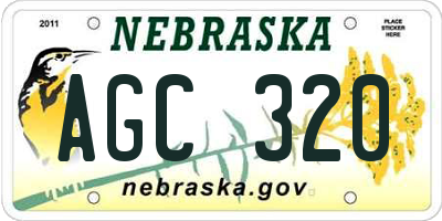 NE license plate AGC320