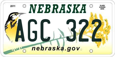 NE license plate AGC322
