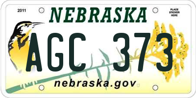 NE license plate AGC373