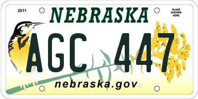 NE license plate AGC447