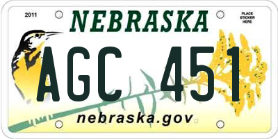 NE license plate AGC451