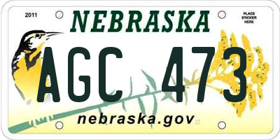 NE license plate AGC473
