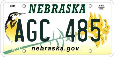 NE license plate AGC485