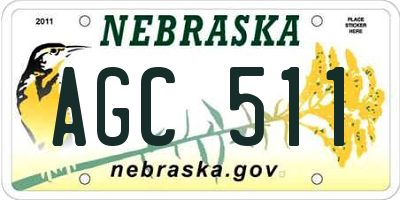 NE license plate AGC511
