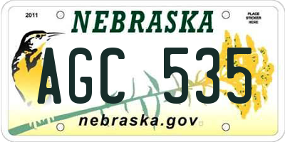 NE license plate AGC535