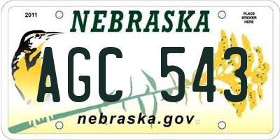NE license plate AGC543