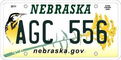 NE license plate AGC556