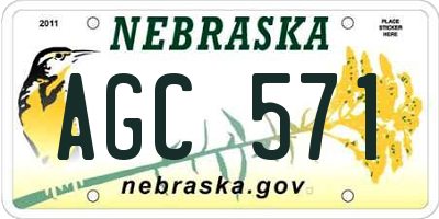 NE license plate AGC571