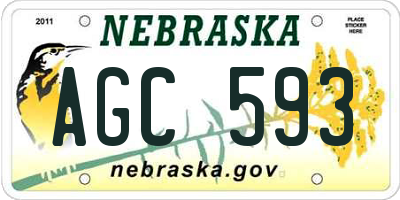 NE license plate AGC593