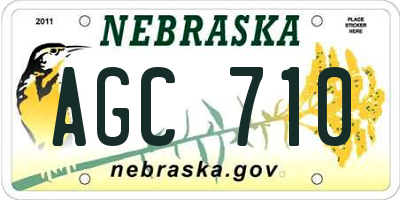 NE license plate AGC710