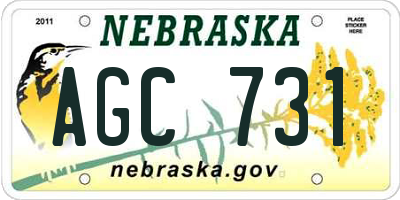 NE license plate AGC731