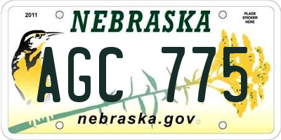 NE license plate AGC775