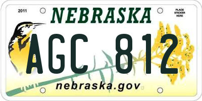 NE license plate AGC812