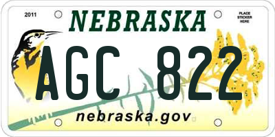 NE license plate AGC822