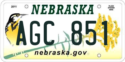NE license plate AGC851