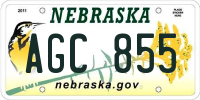 NE license plate AGC855