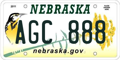 NE license plate AGC888