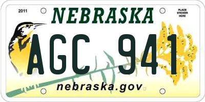 NE license plate AGC941