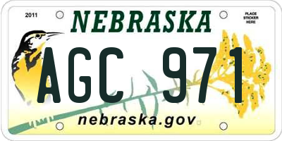NE license plate AGC971