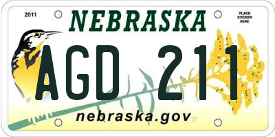 NE license plate AGD211